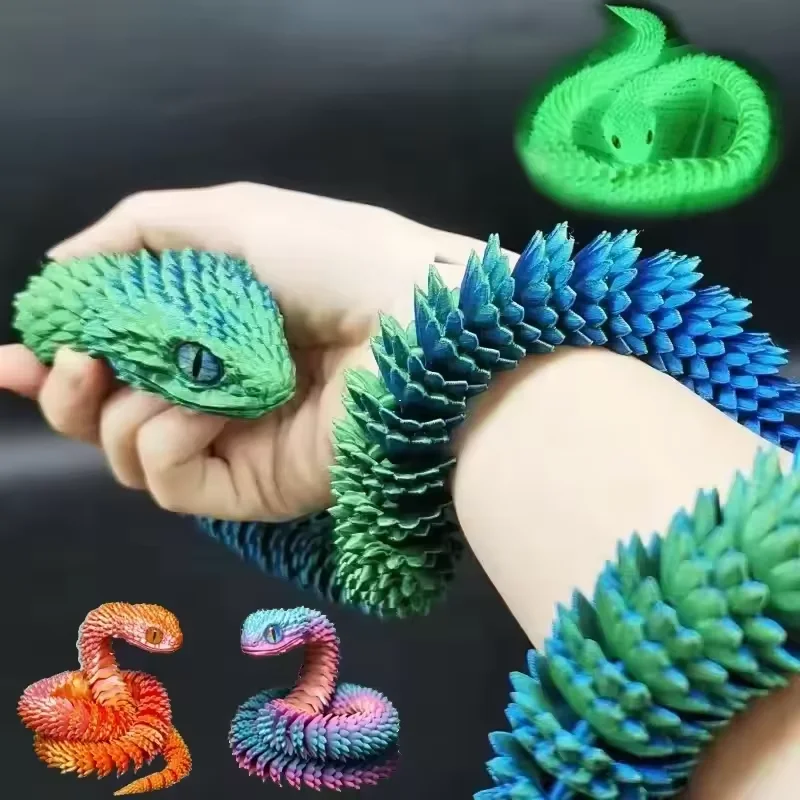 Kids Toys Xmas - ثلاثية الأبعاد مطبوعة الأفعى المنقولة المشتركة
