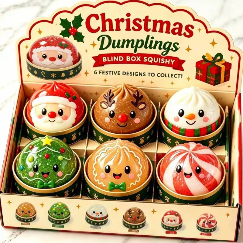 Kids Toys Xmas - لعبة ضغط إسفنجية على شكل زلابية