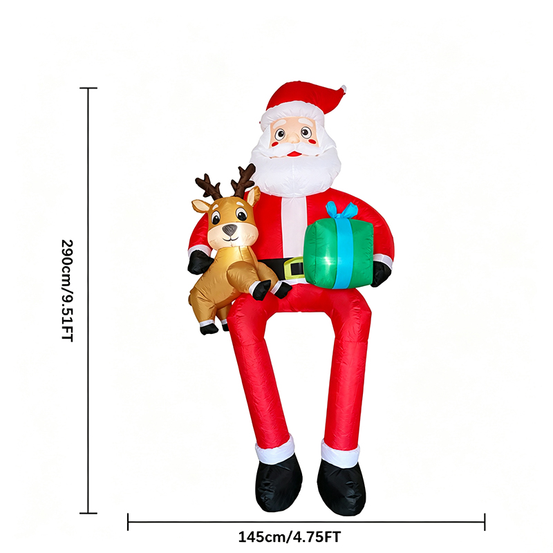 سانتا كلوز جالس بطول 9.5 قدم،  - مراجعة Kids Toys Xmas وسعره