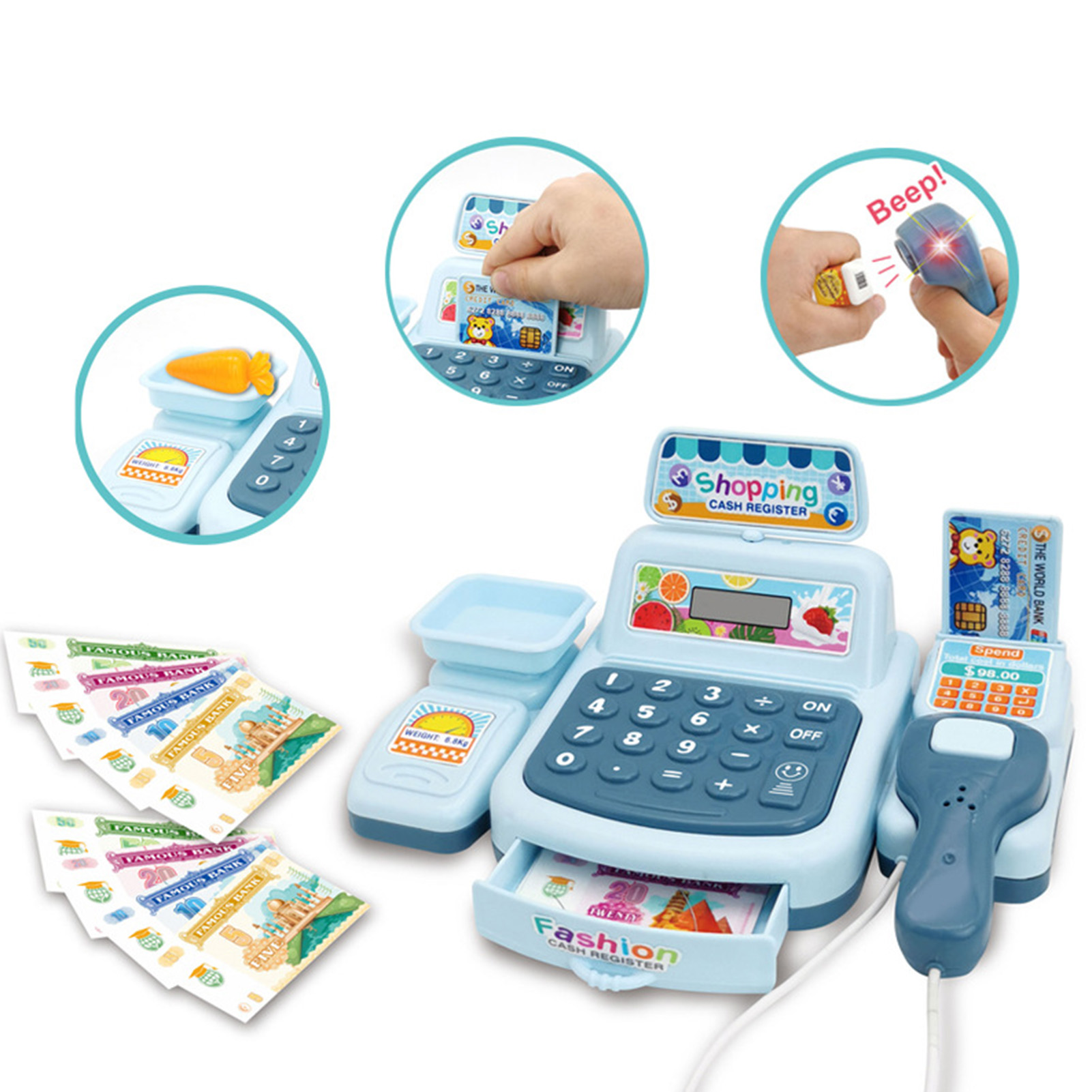 مجموعة ألعاب ماكينة تسجيل النق - مراجعة Toy Cash Register وسعره